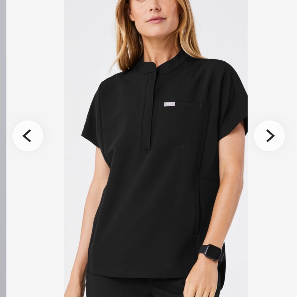 FIGS Black Montex Top